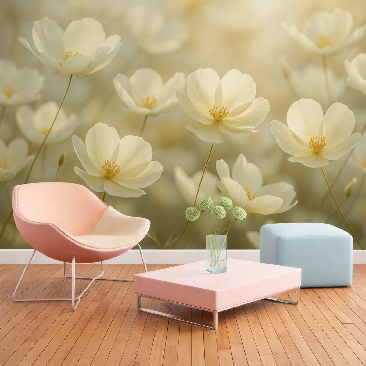 Fototapeta rannych białych kwiatów