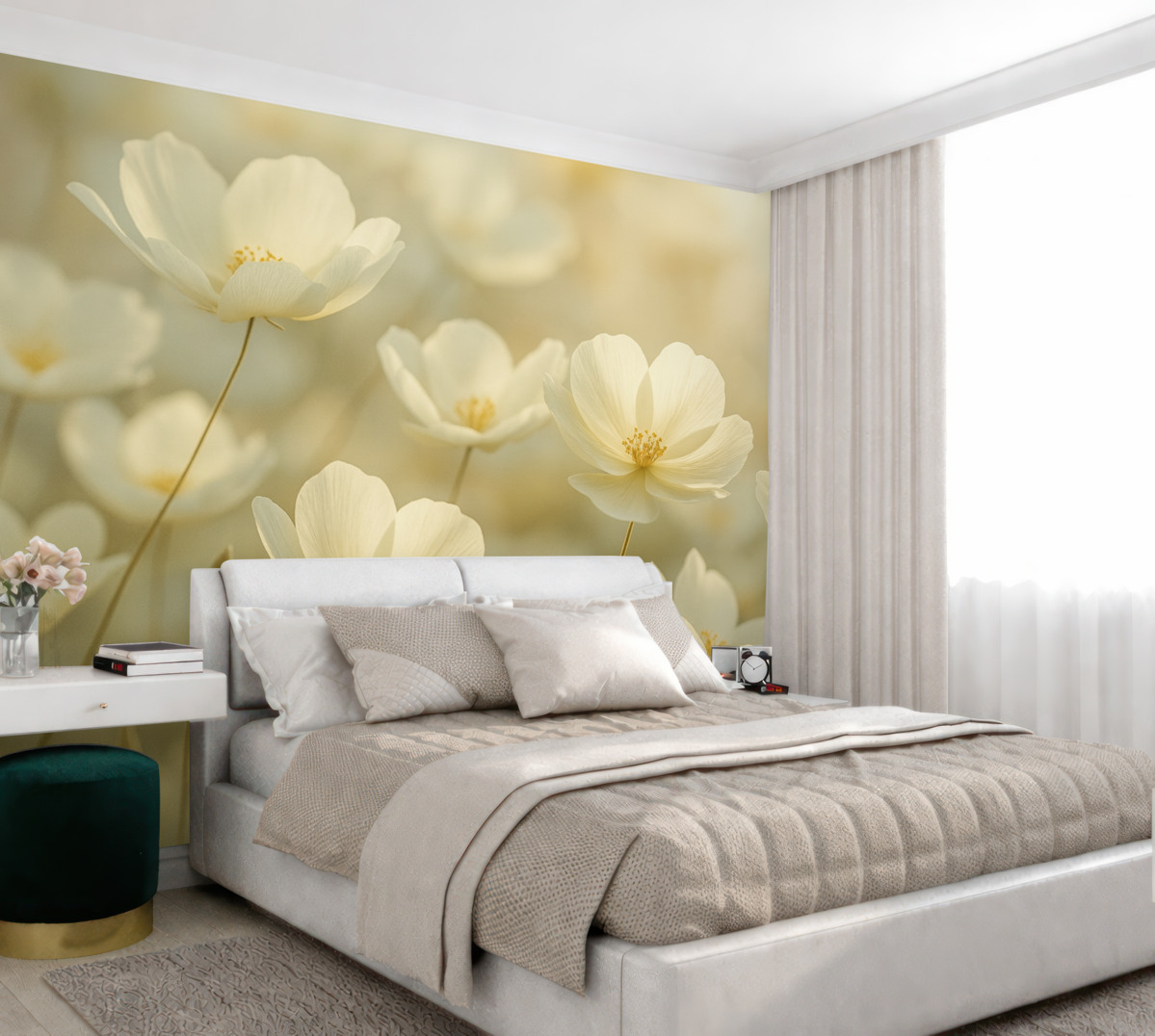 Fototapeta rannych białych kwiatów