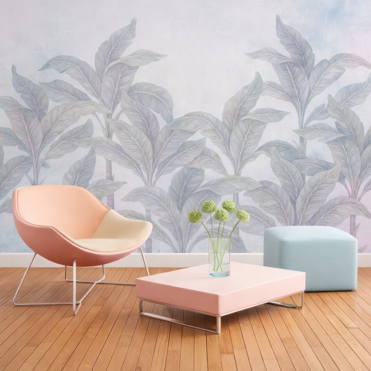 Fototapeta palmy w stylu retro z teksturą