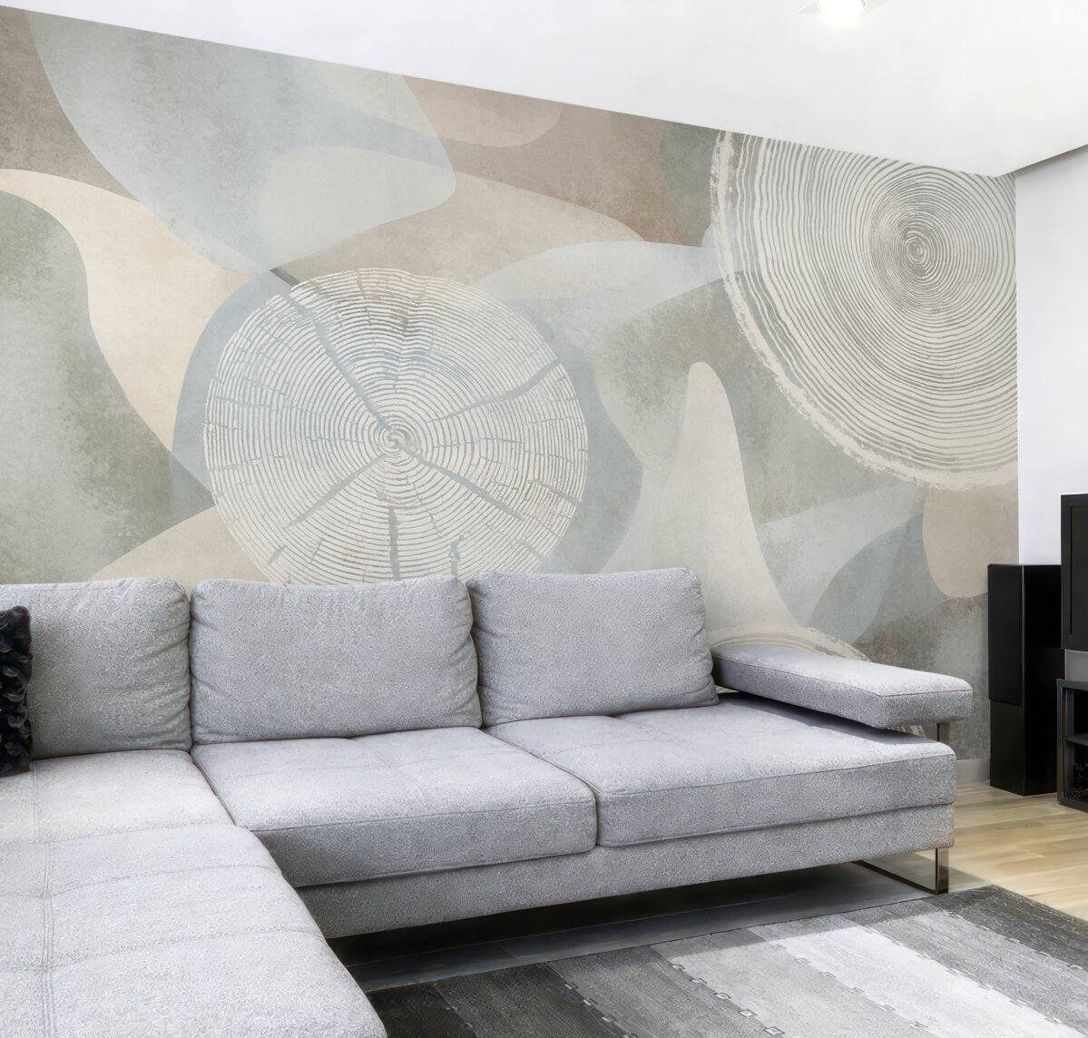 Fototapeta nowoczesne abstrakcyjne formy oraz roczne pierścienie drzew