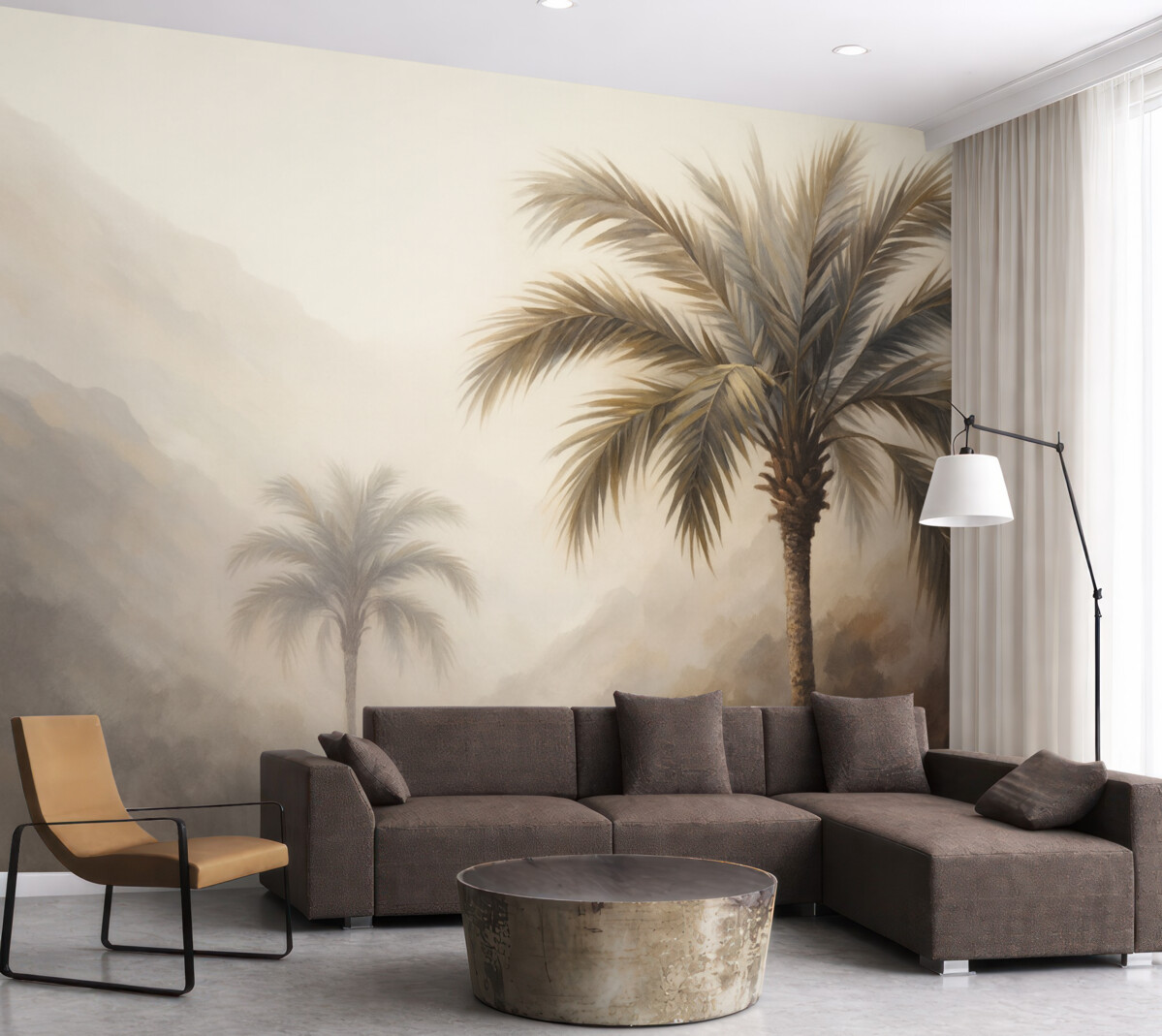 Fototapeta Obraz odzwierciedlający palmę.