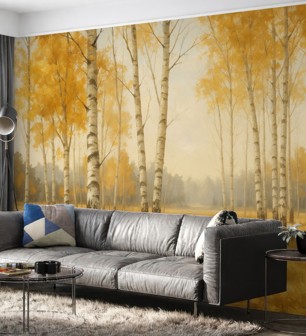 Fototapeta Brzozy naśladujące sztukę malarską.