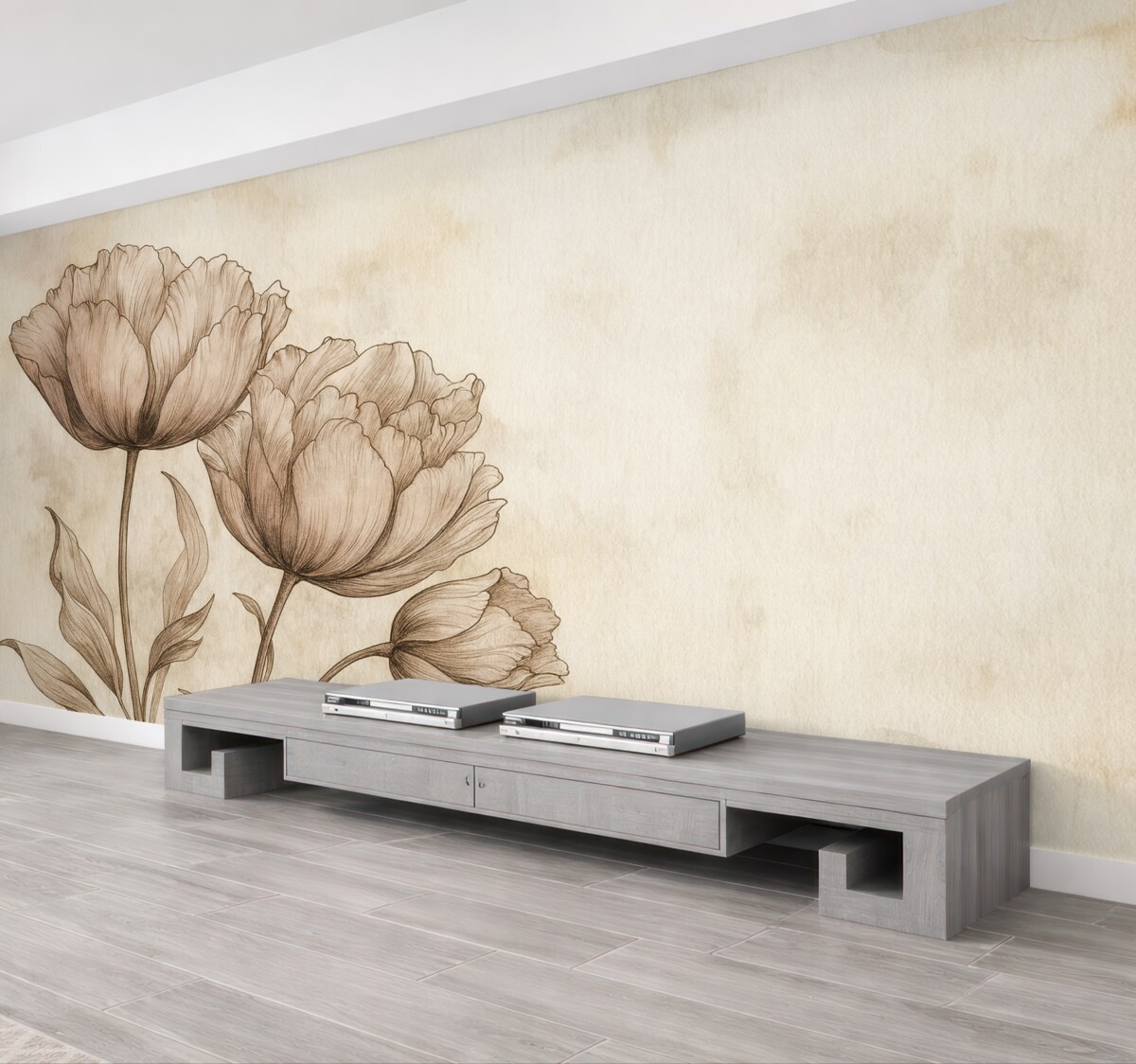 Fototapeta Pastelowe tulipany z delikatnym efektem retro.