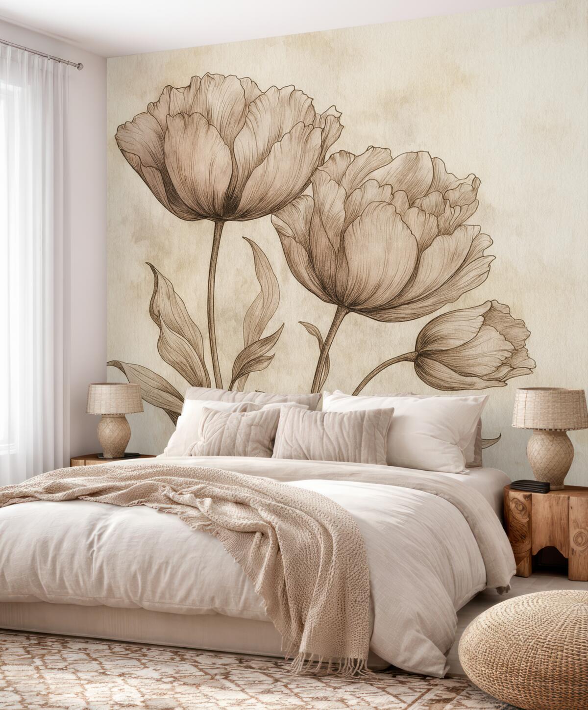 Fototapeta Pastelowe tulipany z delikatnym efektem retro.