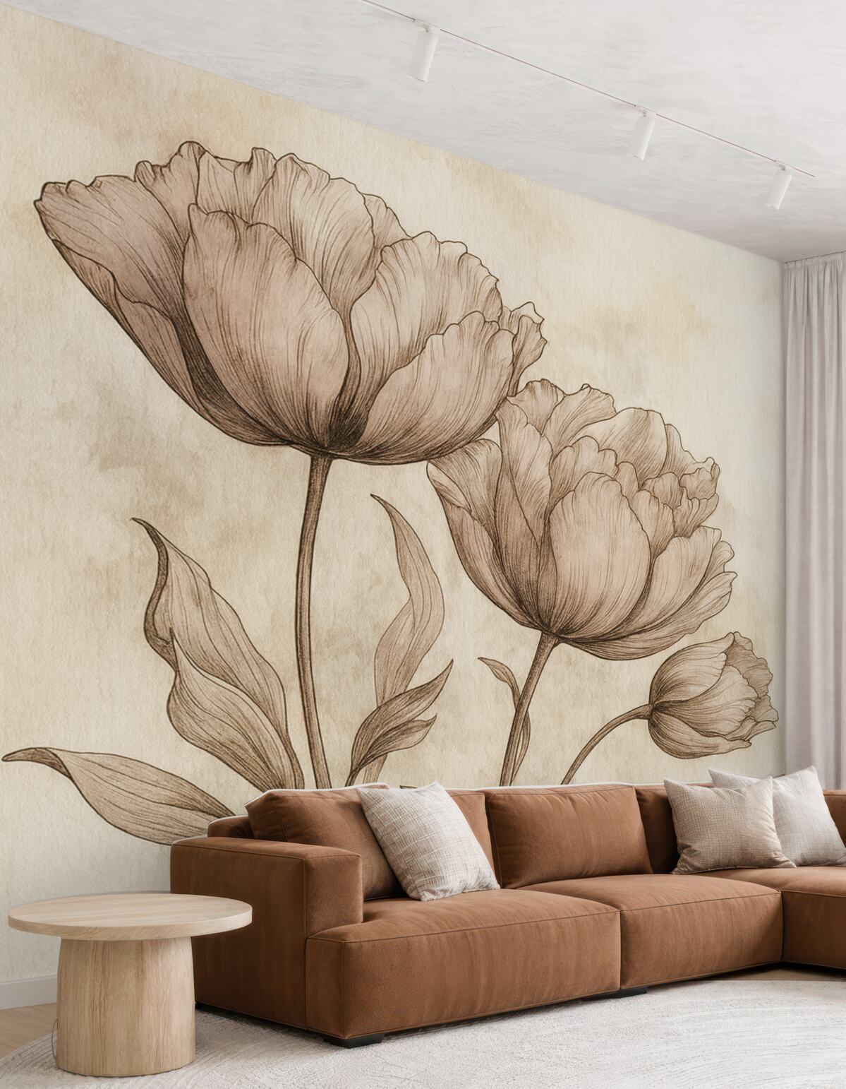 Fototapeta Pastelowe tulipany z delikatnym efektem retro.