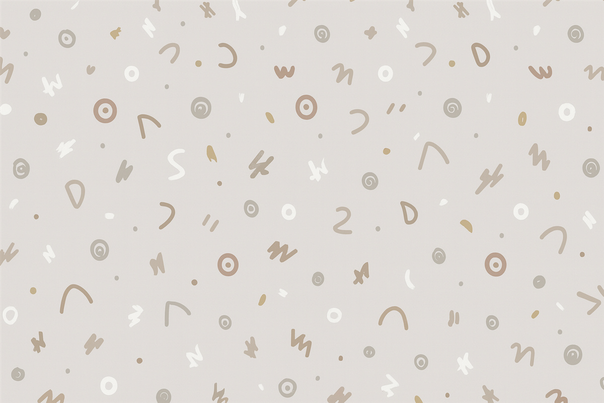 Fototapeta Abstrakcyjne znaki dziecięce w beżowej gamie kolorystycznej.