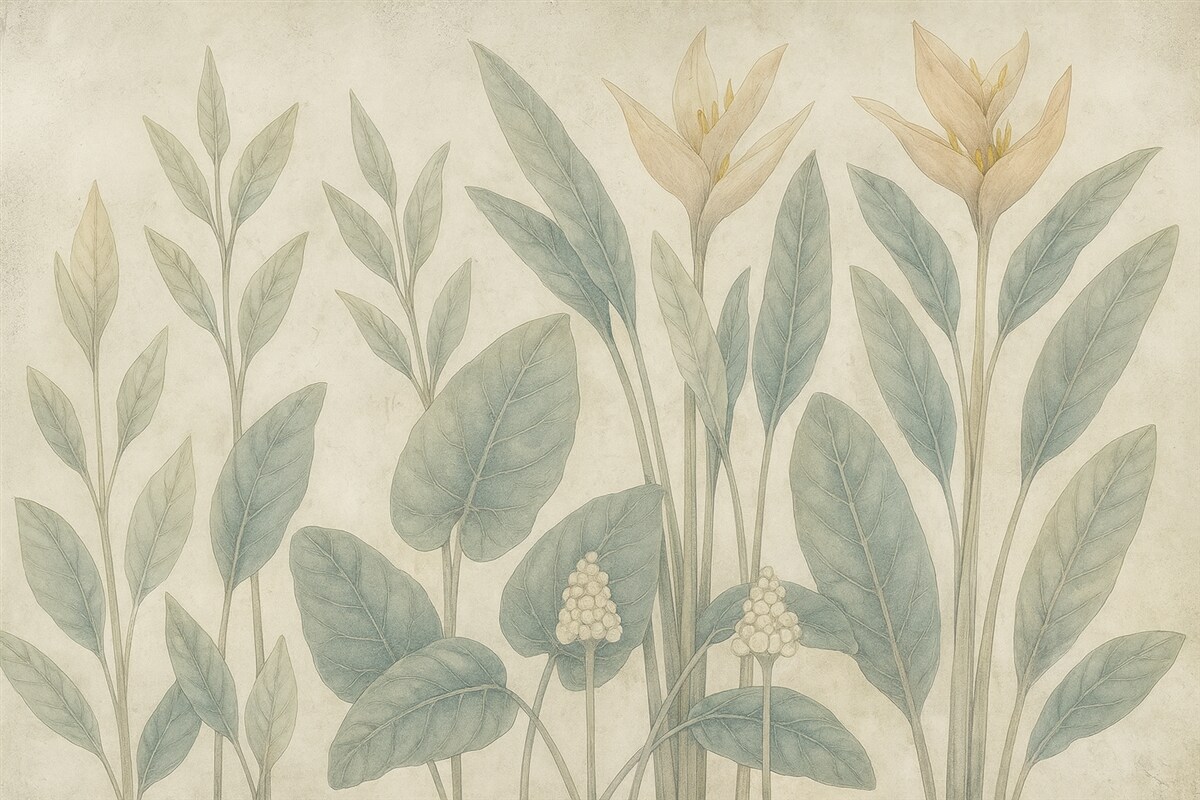 Fototapeta Grunge liście na wiekowej ścianie.