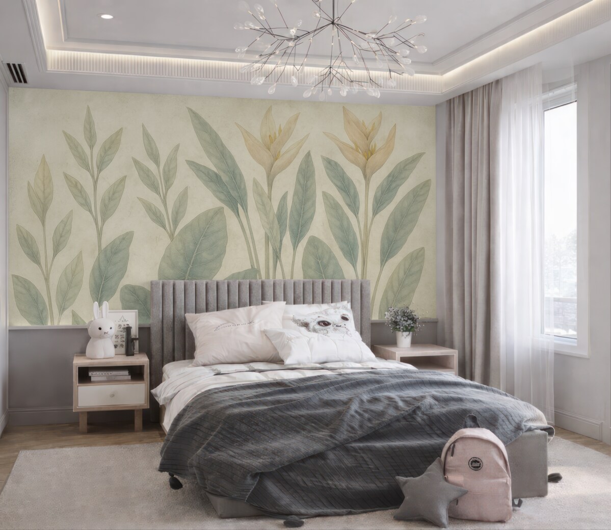 Fototapeta Grunge liście na wiekowej ścianie.