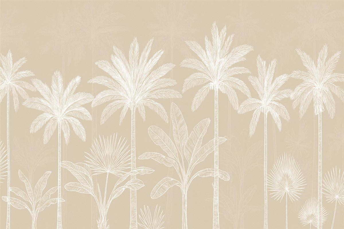 Fototapeta Białe palmowe drzewa.