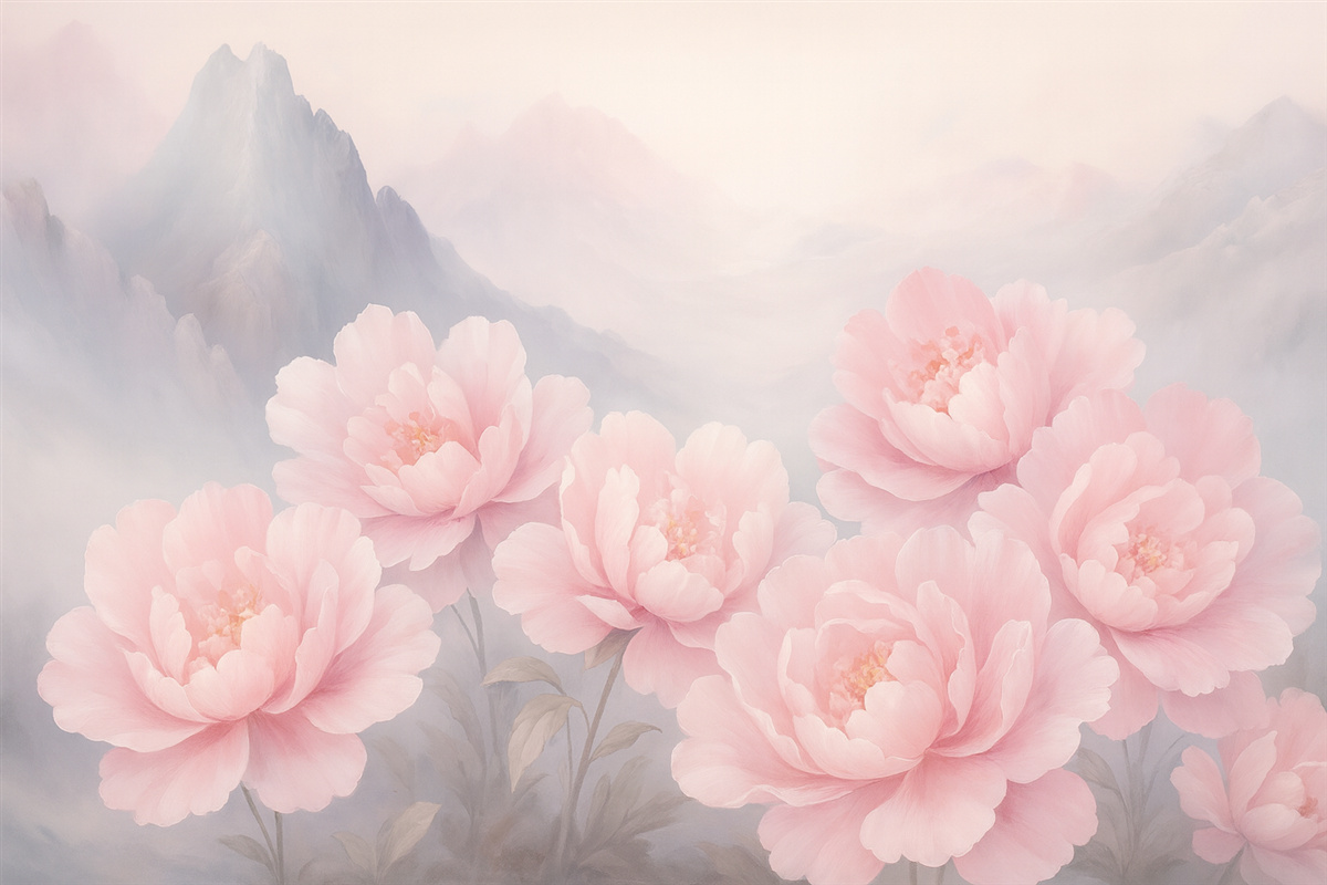 Fototapeta Kwiaty na tle gór.