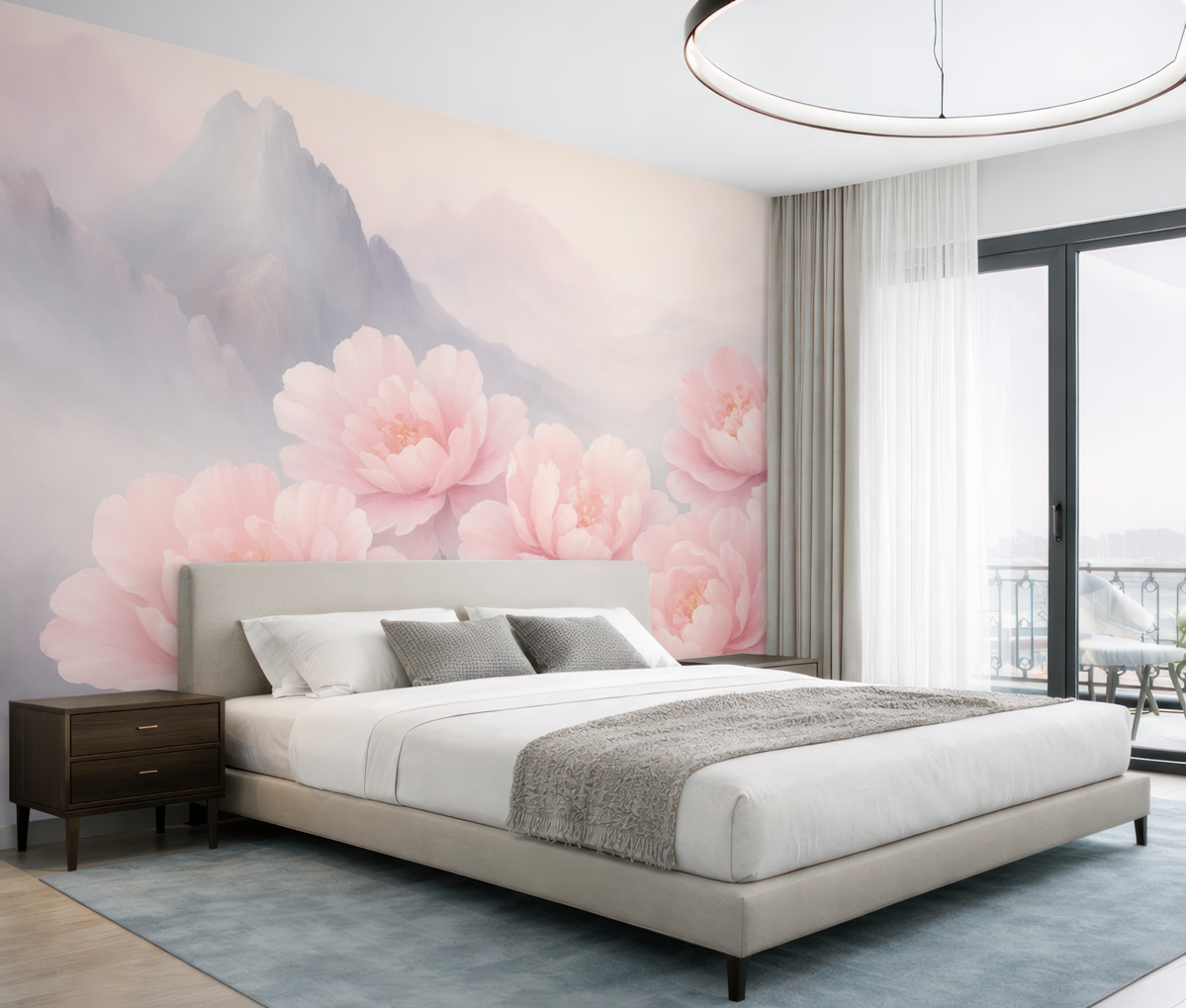 Fototapeta Kwiaty na tle gór.