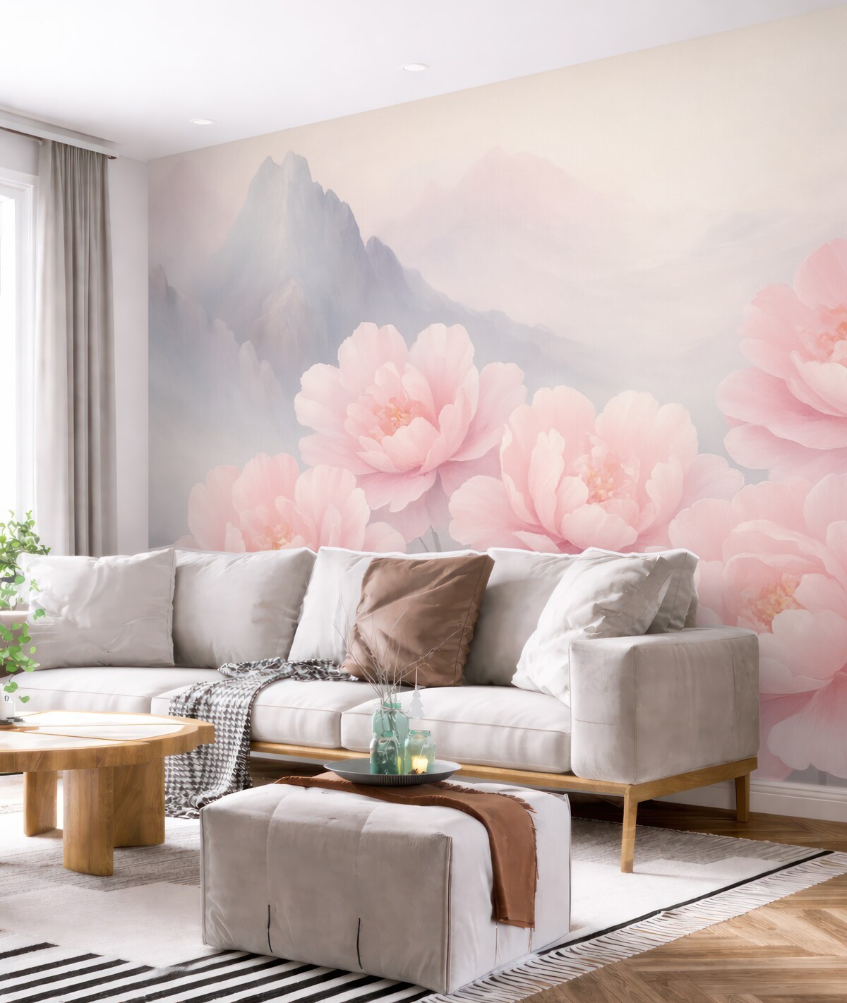 Fototapeta Kwiaty na tle gór.