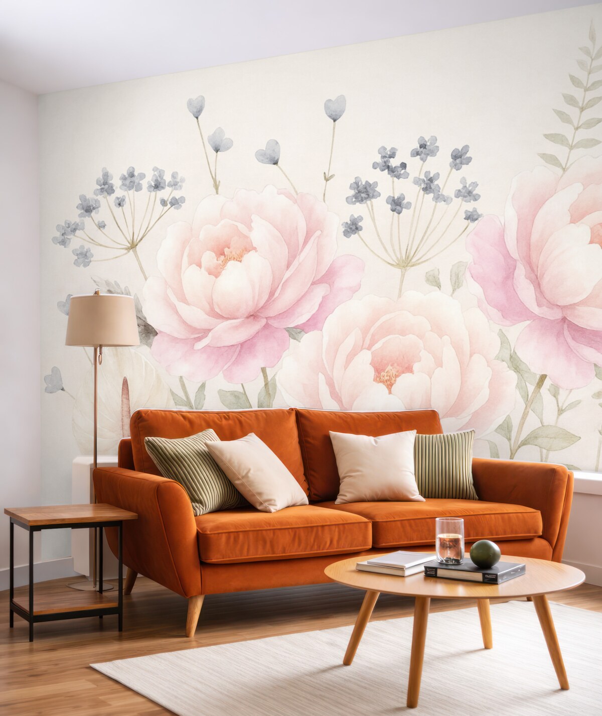 Fototapeta Kwiaty i rośliny w estetyce akwarelowej.