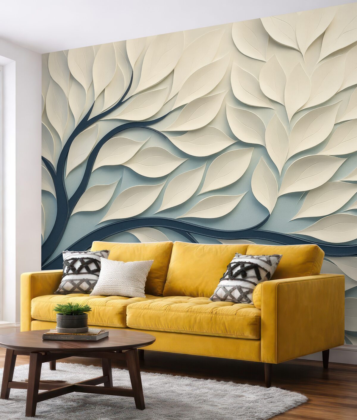 Fototapeta Roślina z abstrakcyjnymi liśćmi.