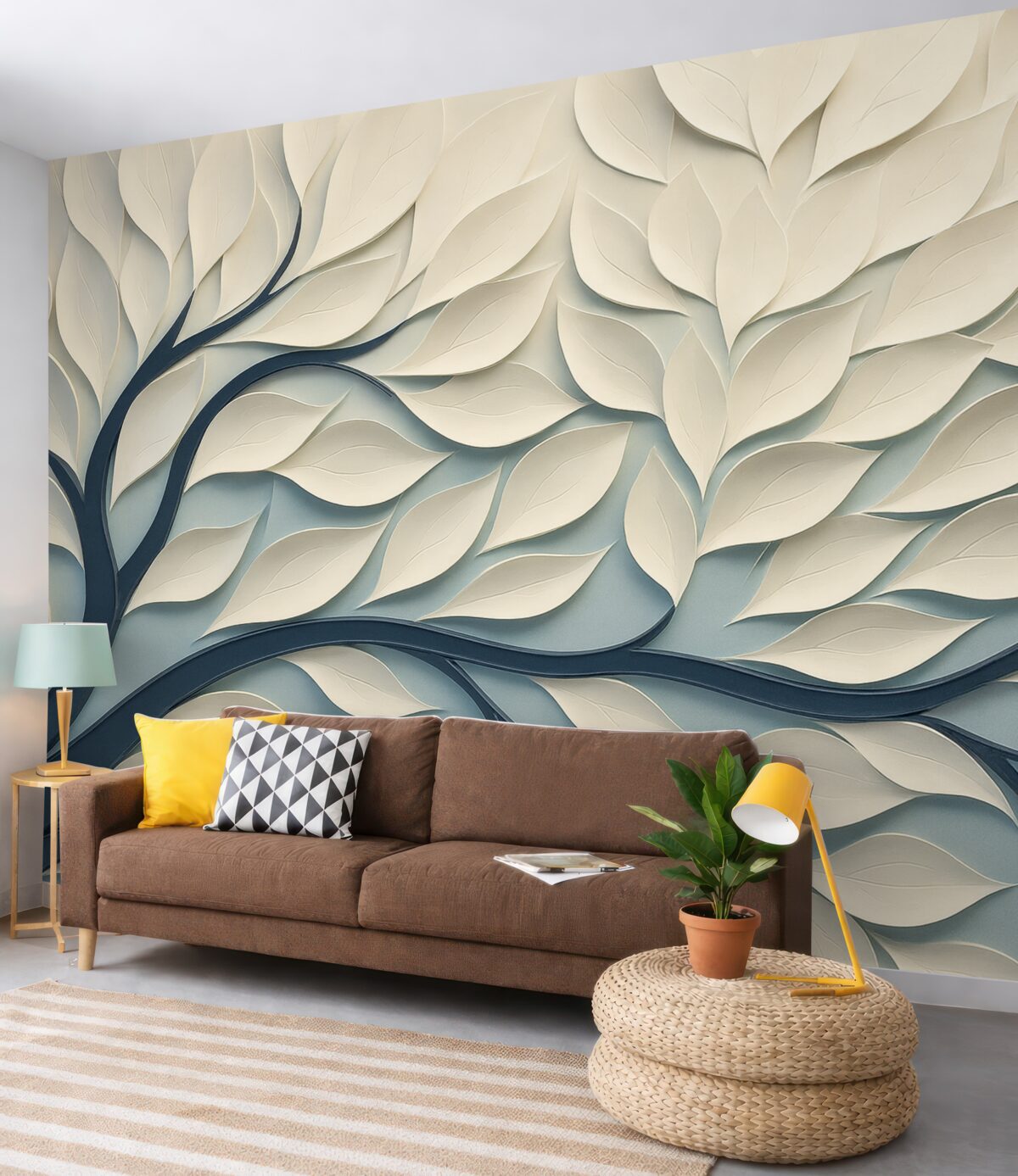 Fototapeta Roślina z abstrakcyjnymi liśćmi.