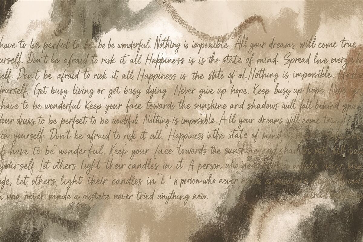 Fototapeta Projekt z inspirującymi sentencjami, abstrakcyjne formy, naturalne odcienie.