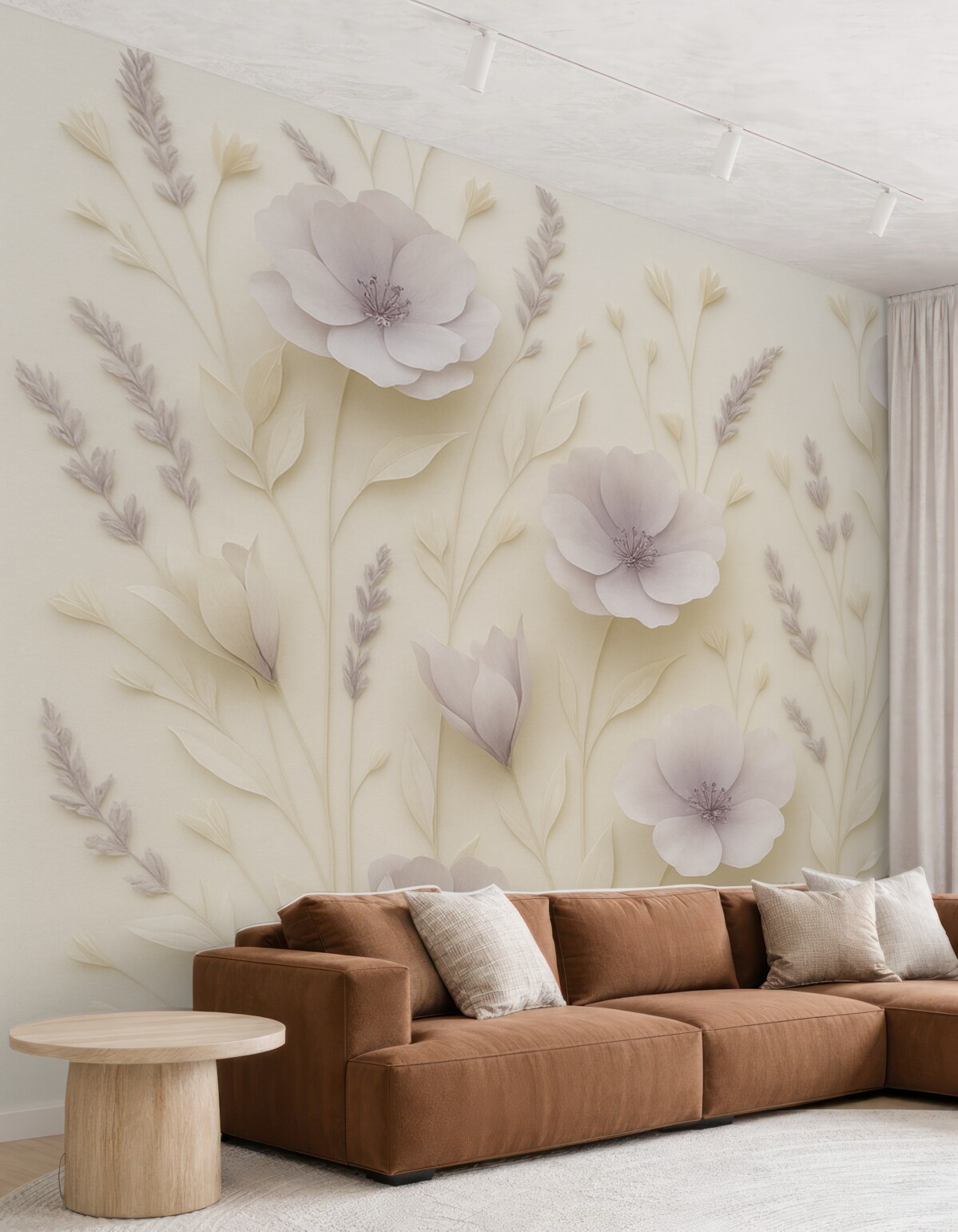 Fototapeta Subtelne liliowe kwiaty na jasnym tle.