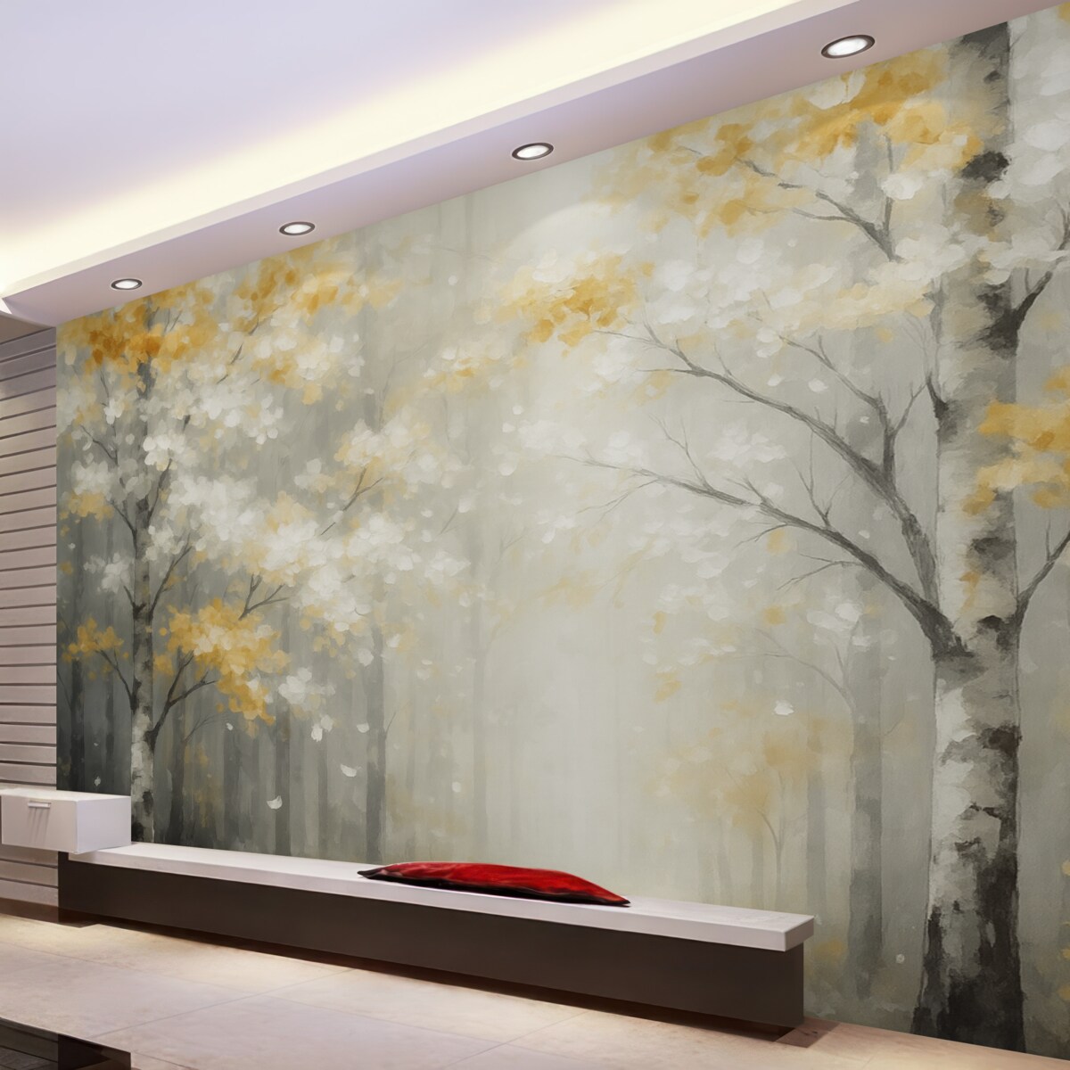 Fototapeta Abstrakcyjne drzewa z naśladującymi pociągnięciami.