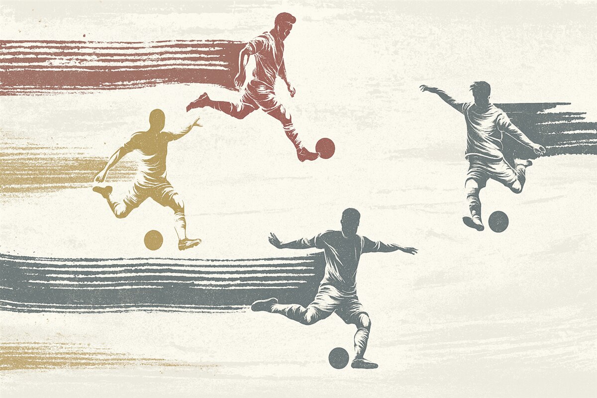 Fototapeta piłkarze w stylu retro