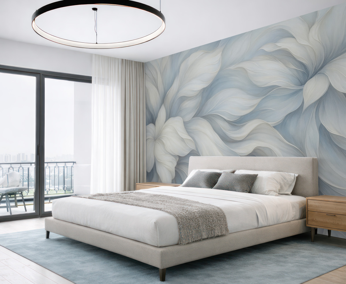 Fototapeta Abstrakcyjne kwiaty w stylu motyli w odcieniu bordowym.