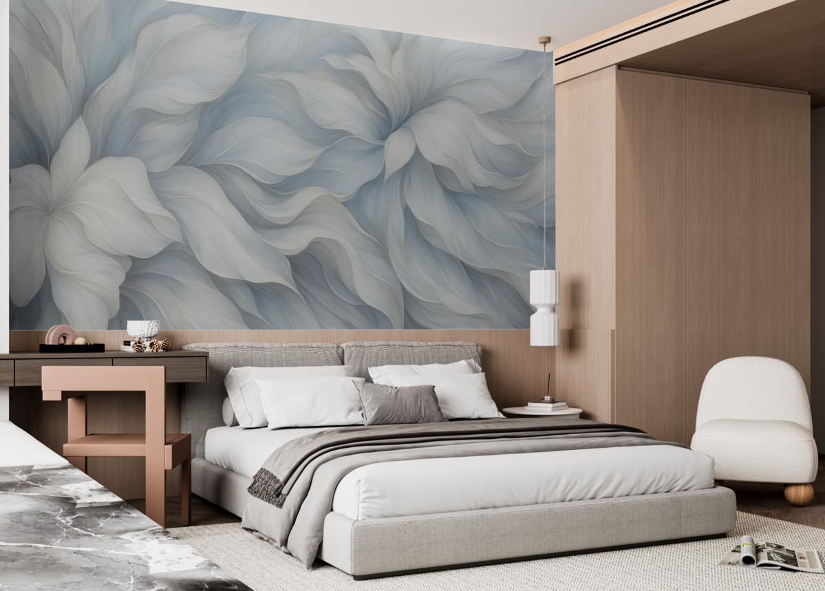 Fototapeta Abstrakcyjne kwiaty w stylu motyli w odcieniu bordowym.