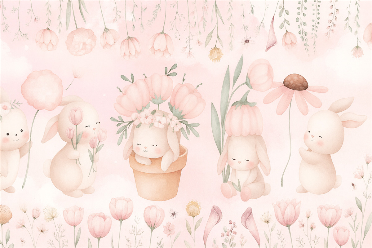 Fototapeta Zajączki w bukietach.