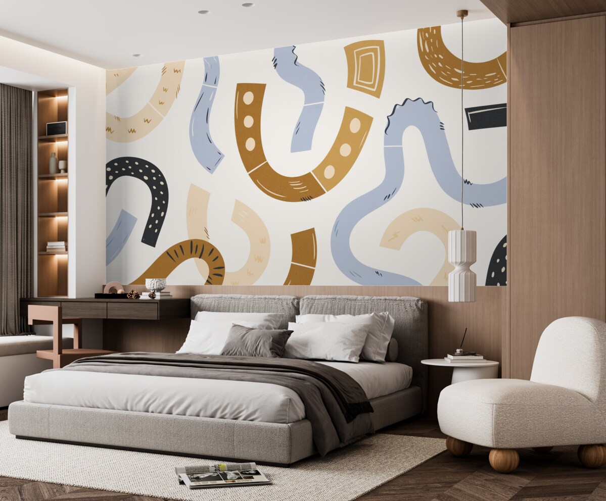 Fototapeta Obrazy abstrakcyjne, młodzież, maziaje, brązowy, błękitny, różowy.