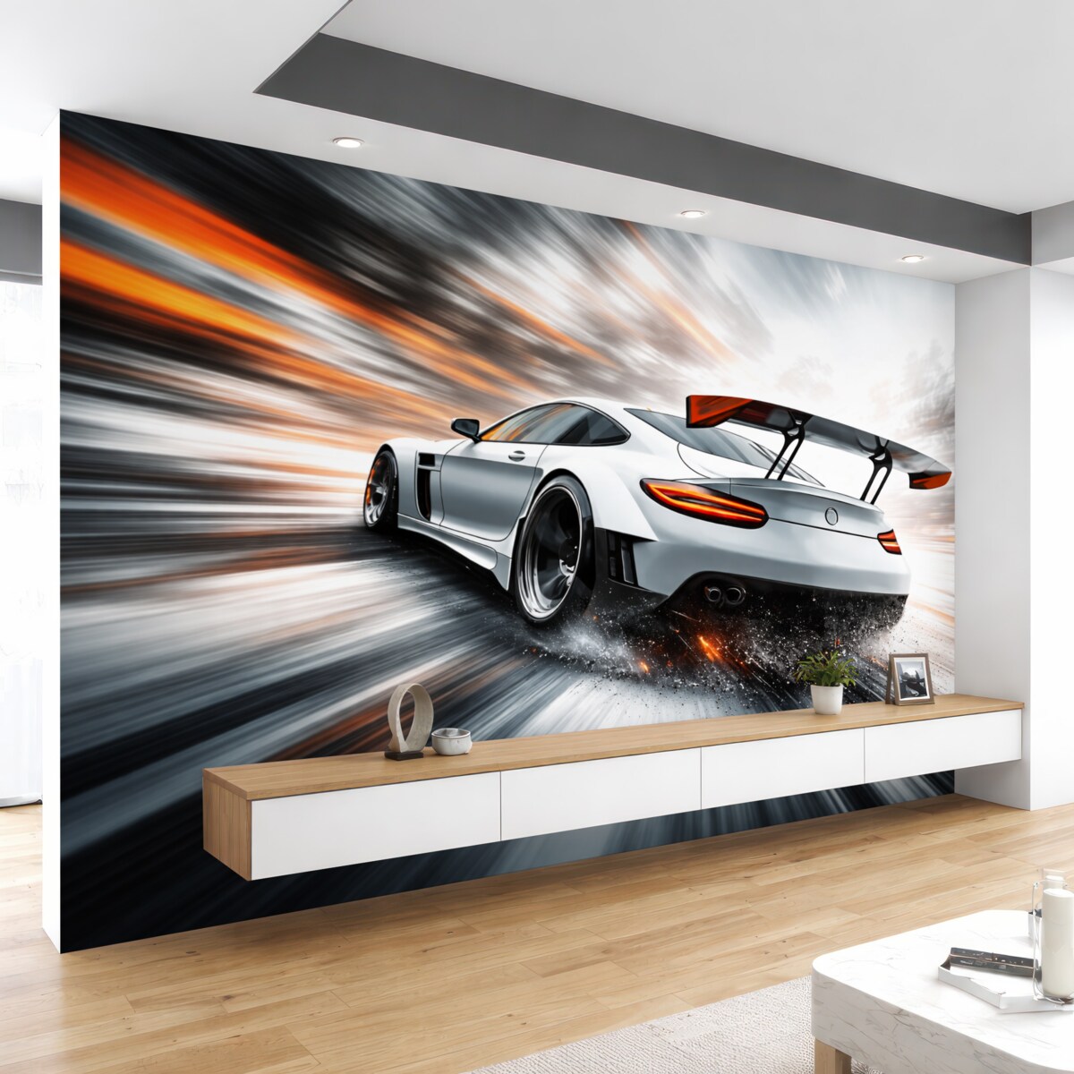 Fototapeta dynamiczny samochód sportowy