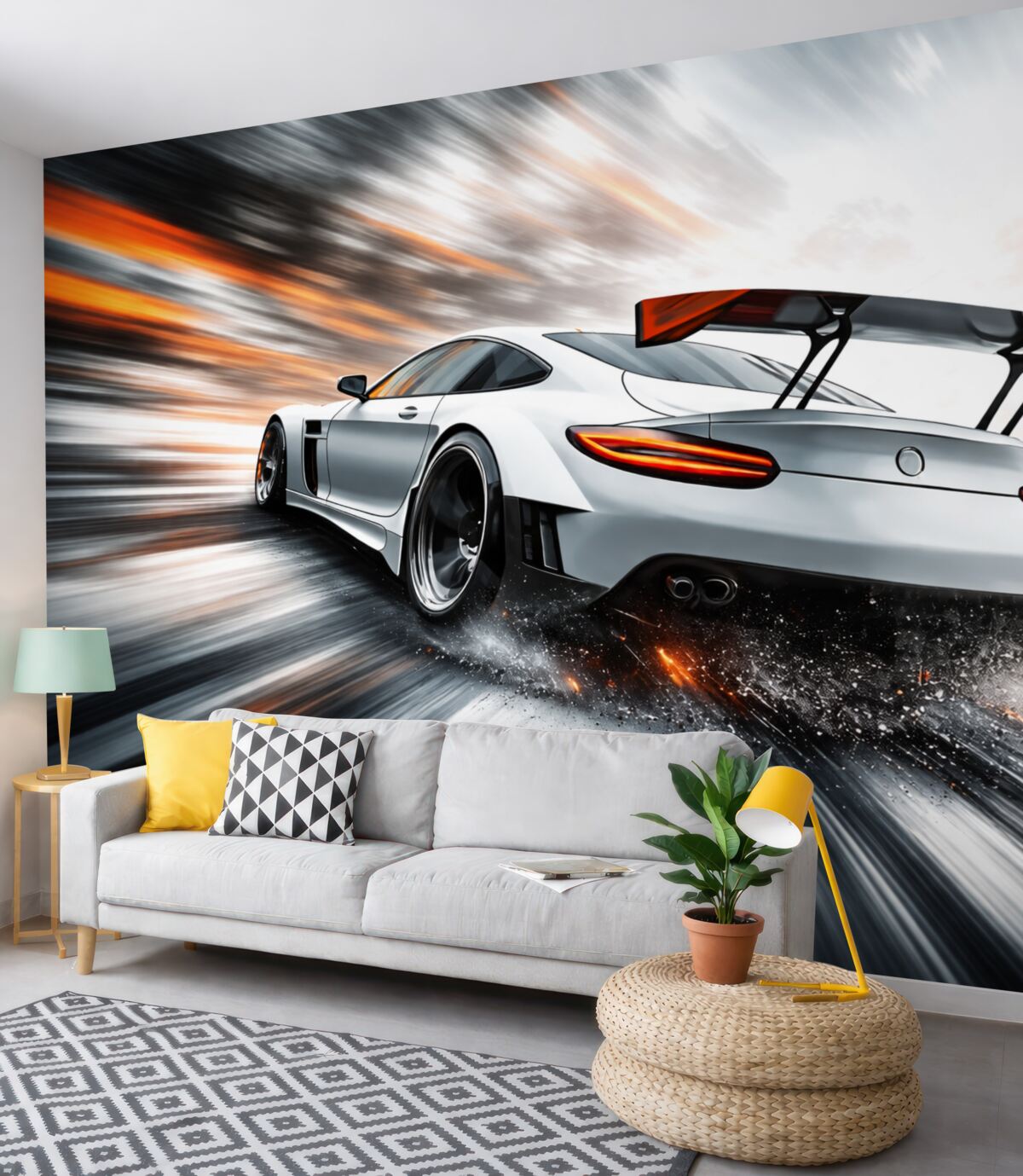 Fototapeta dynamiczny samochód sportowy