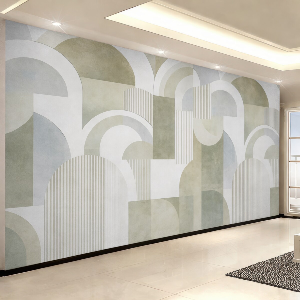 Fototapeta Abstrakcyjna geometria w nurcie art deco z efektem vintage.