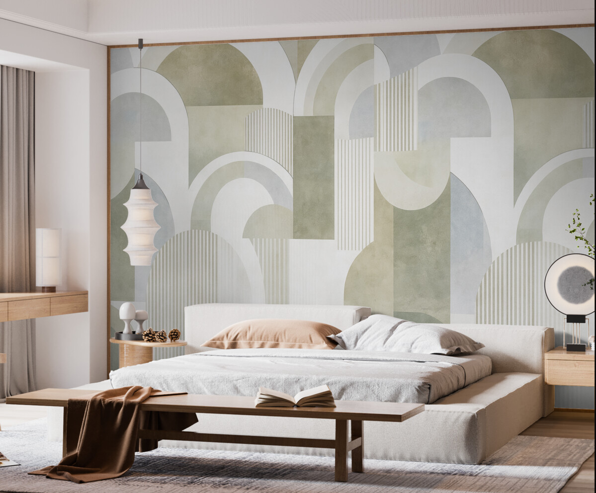 Fototapeta Abstrakcyjna geometria w nurcie art deco z efektem vintage.