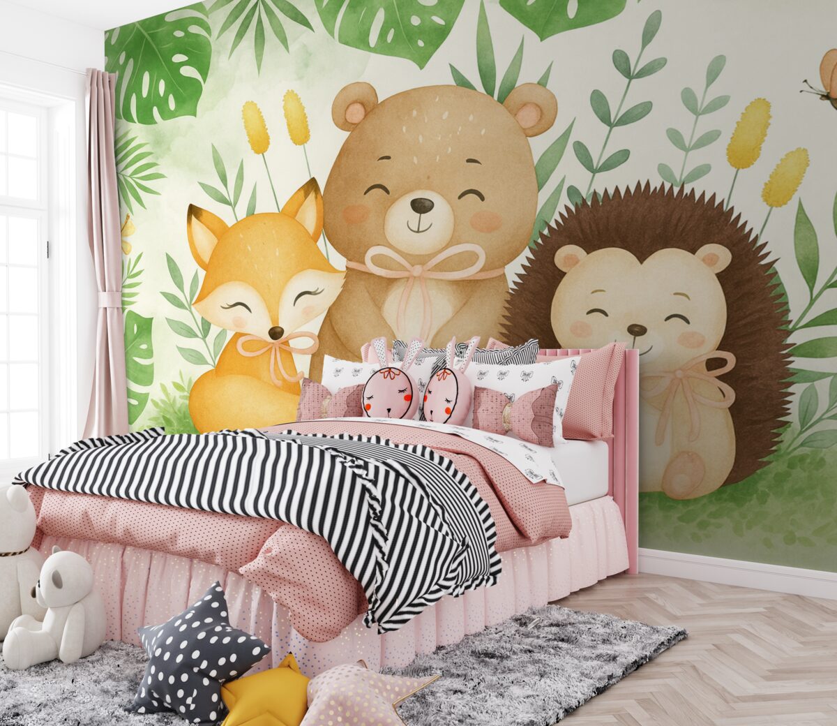 Fototapeta Lis, niedźwiedź oraz jeż.