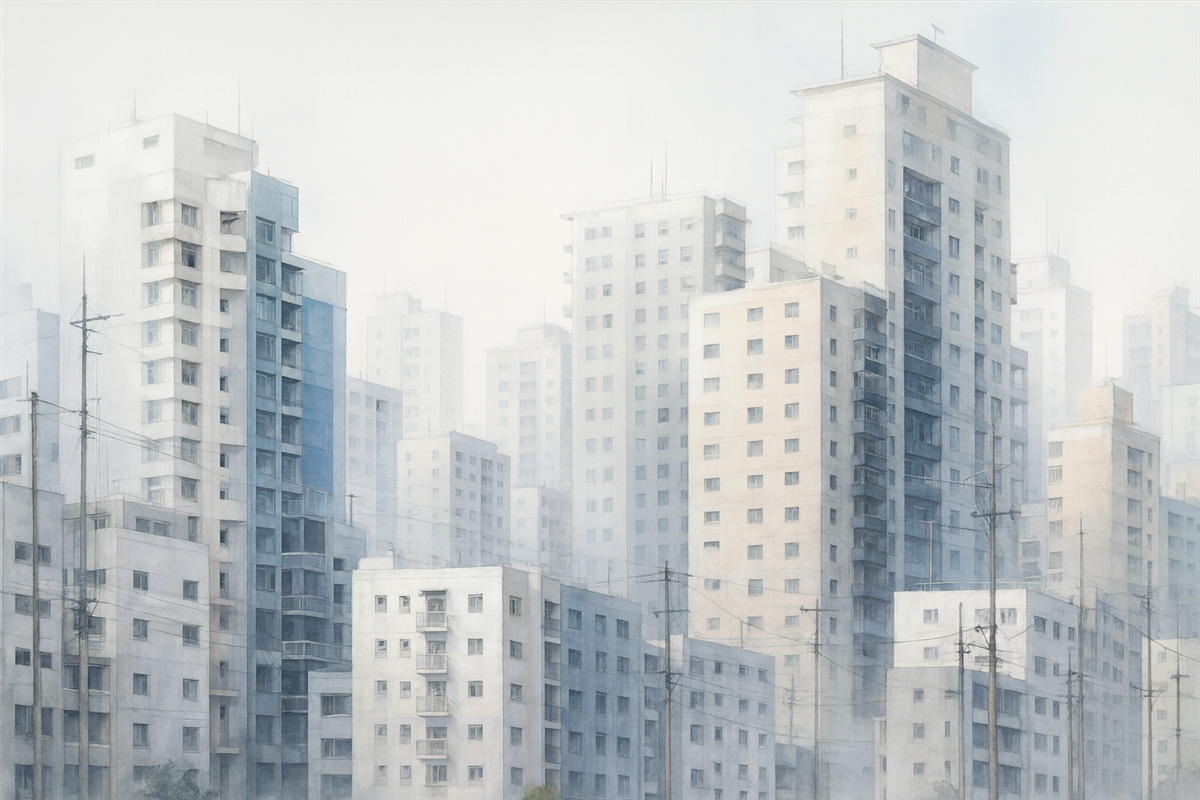 Fototapeta Obraz naśladujący abstrakcyjny krajobraz miejski.