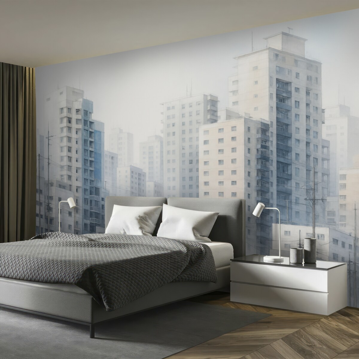 Fototapeta Obraz naśladujący abstrakcyjny krajobraz miejski.