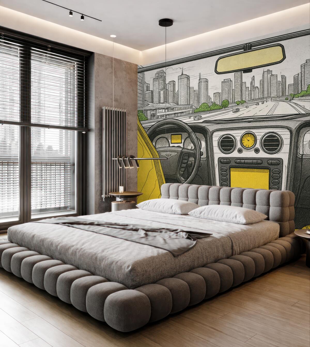 Fototapeta Widok zarysowany z auta.