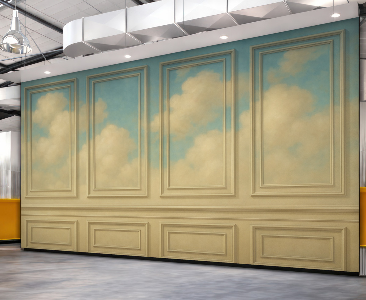 Fototapeta Naśladowanie kształtowania z delikatnymi chmurami.