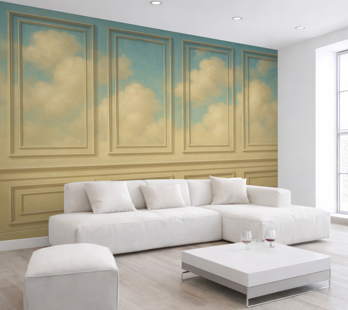 Fototapeta Naśladowanie kształtowania z delikatnymi chmurami.