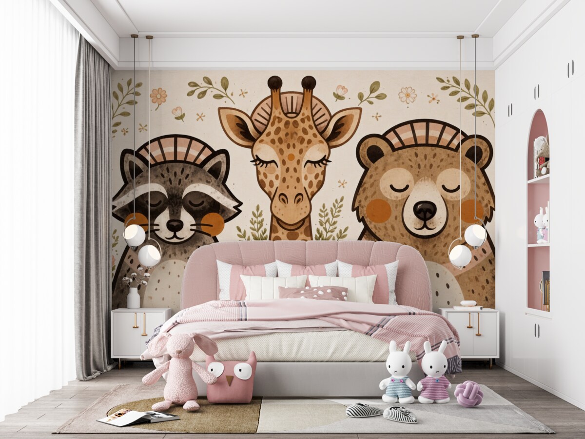 Fototapeta Zwierzęta namalowane akwarelą.