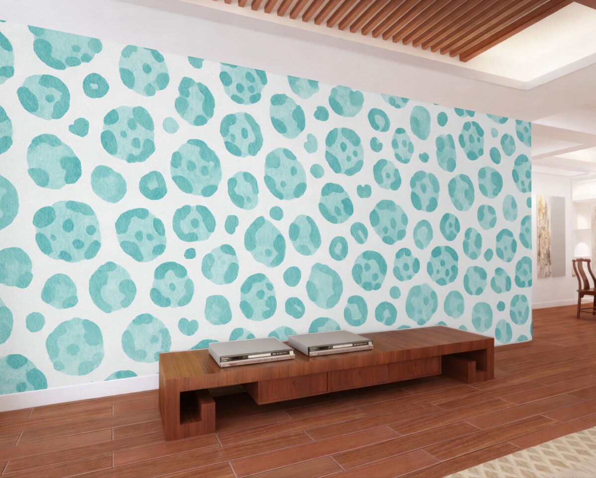 Fototapeta Nadruk w panterę, struktura wełny, odcień niebieski.