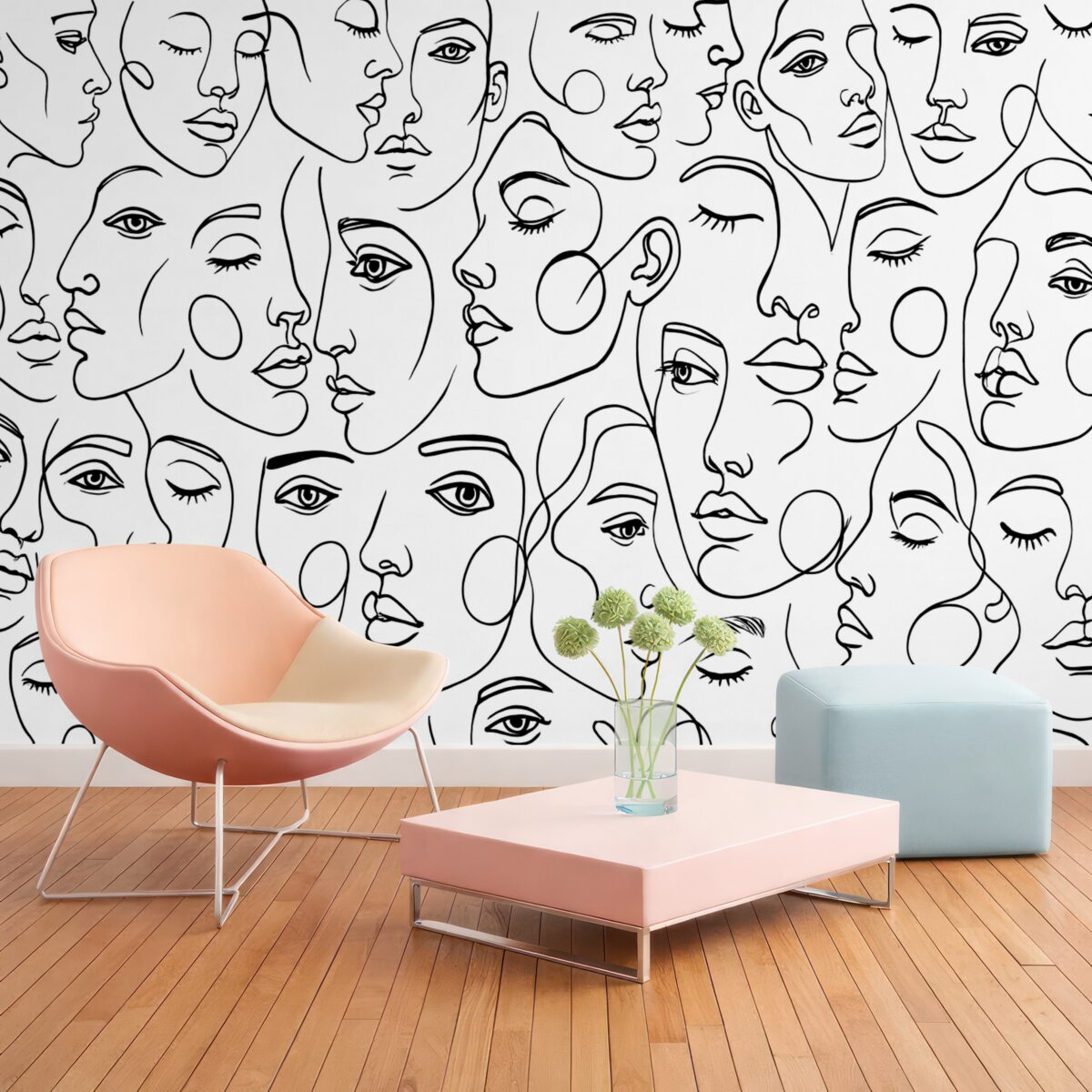 Fototapeta Abstrakcyjne oblicza w czarnej kolorystyce.