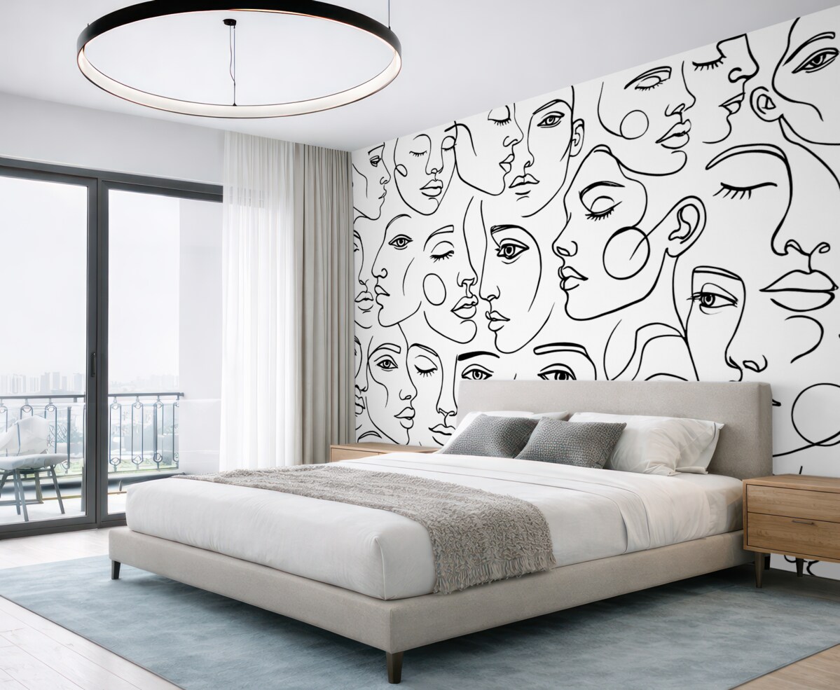 Fototapeta Abstrakcyjne oblicza w czarnej kolorystyce.