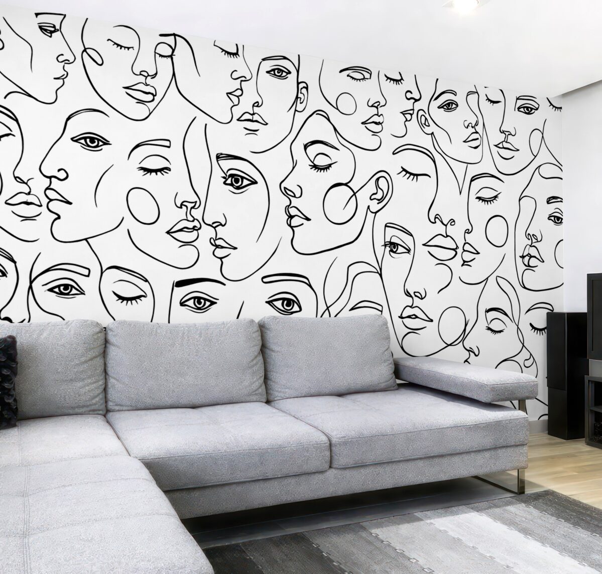 Fototapeta Abstrakcyjne oblicza w czarnej kolorystyce.