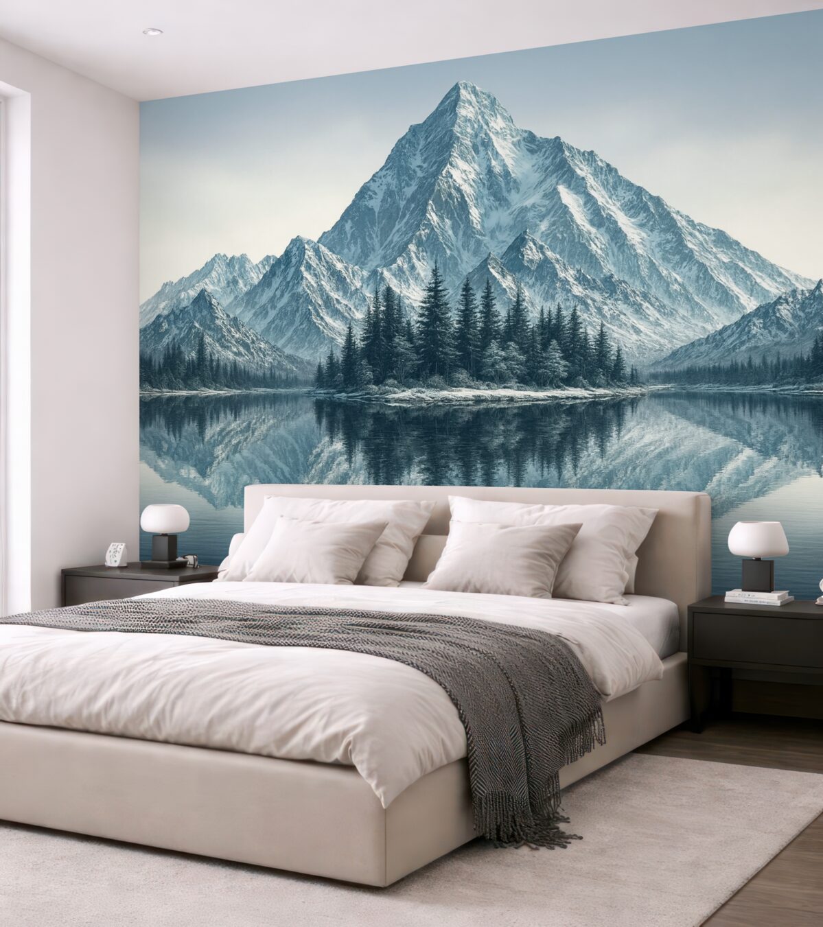 Fototapeta Góry, las oraz jezioro.