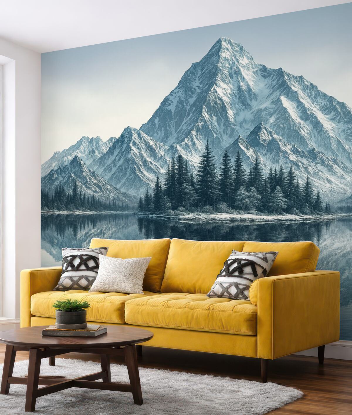 Fototapeta Góry, las oraz jezioro.