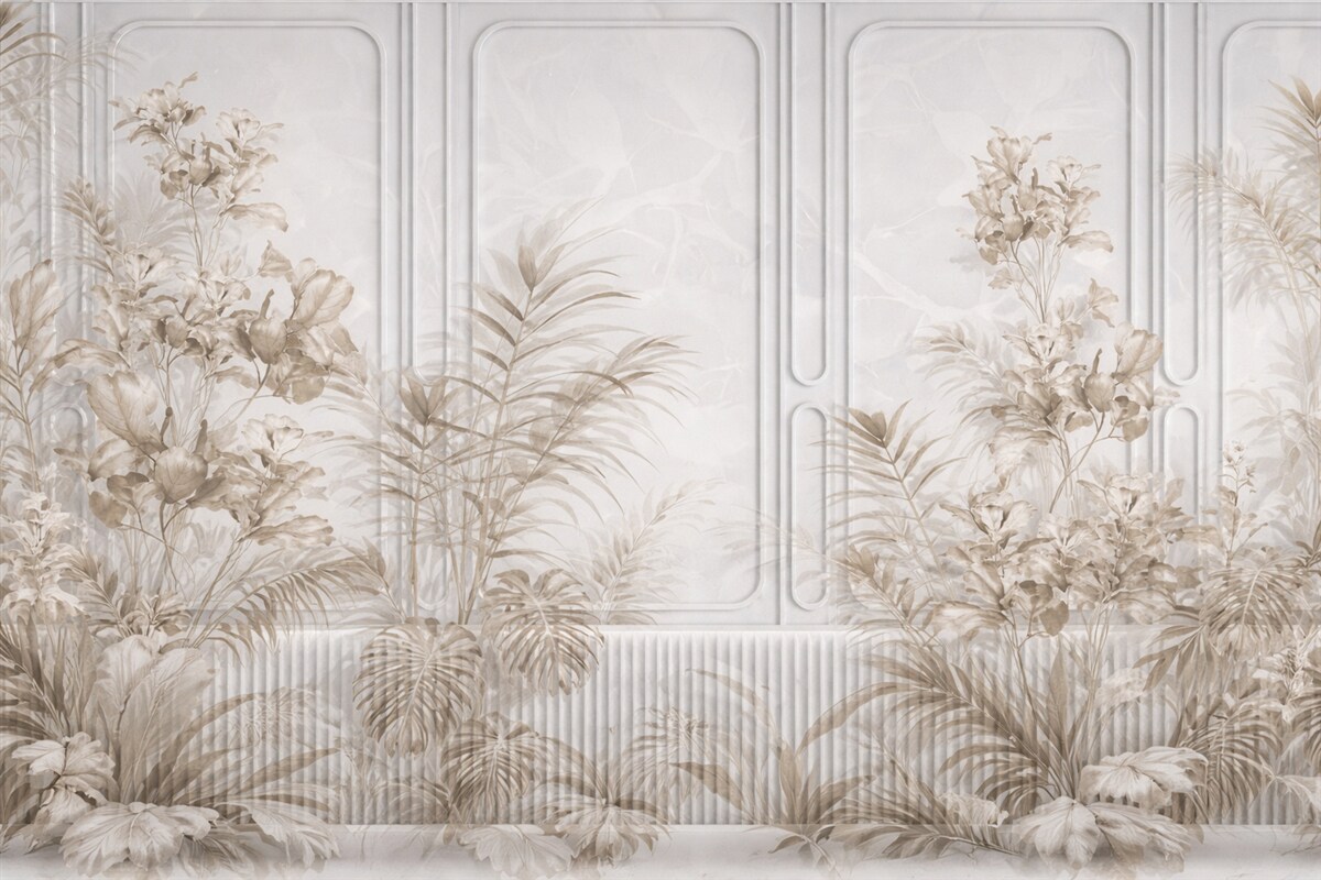 Fototapeta Rośliny na powierzchni paneli.