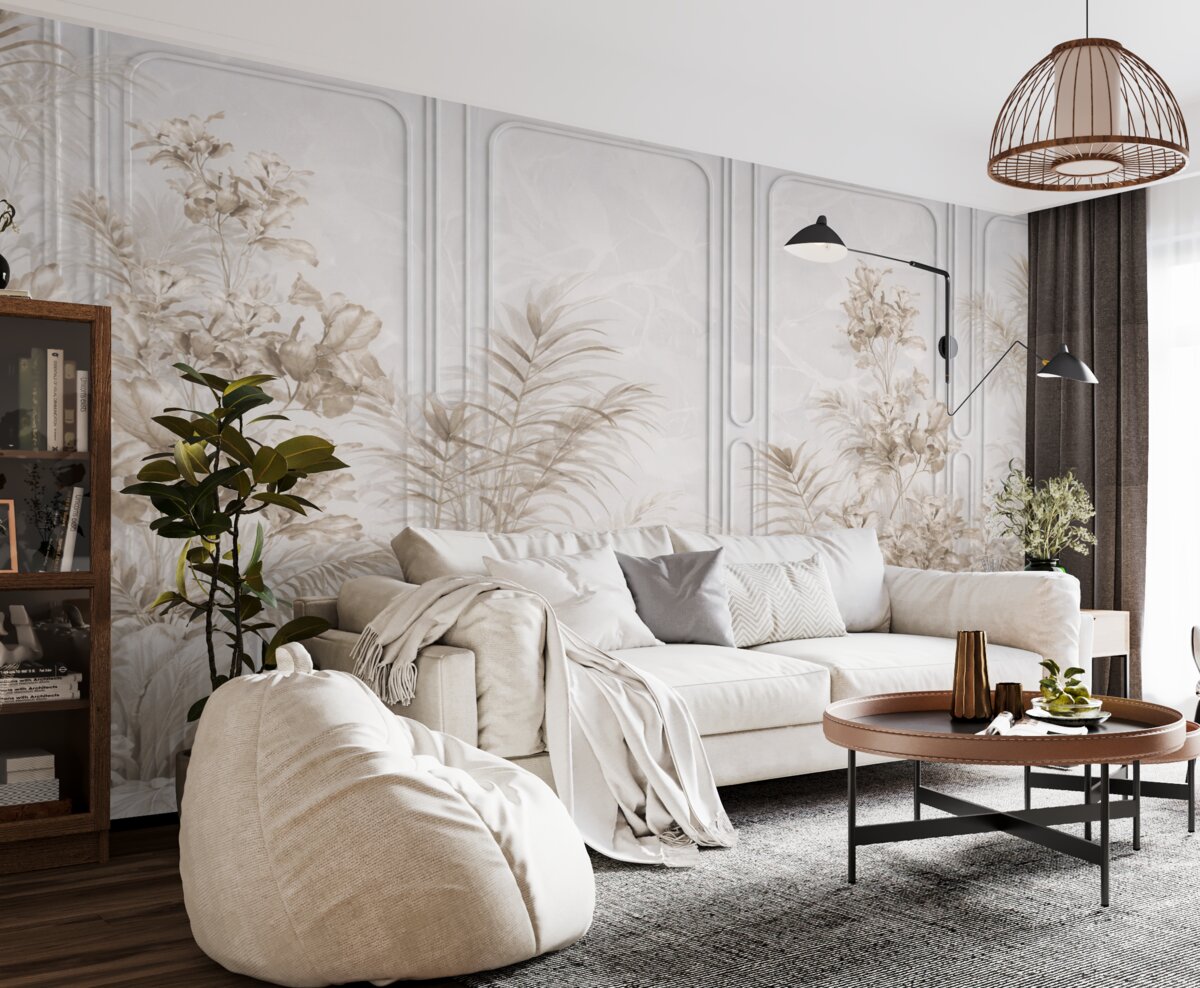 Fototapeta Rośliny na powierzchni paneli.