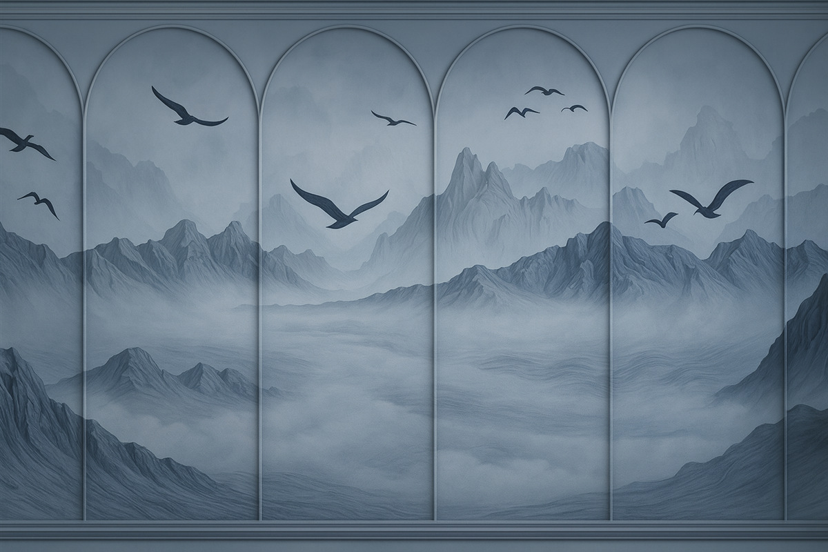 Fototapeta Góry za pomocą paneli.