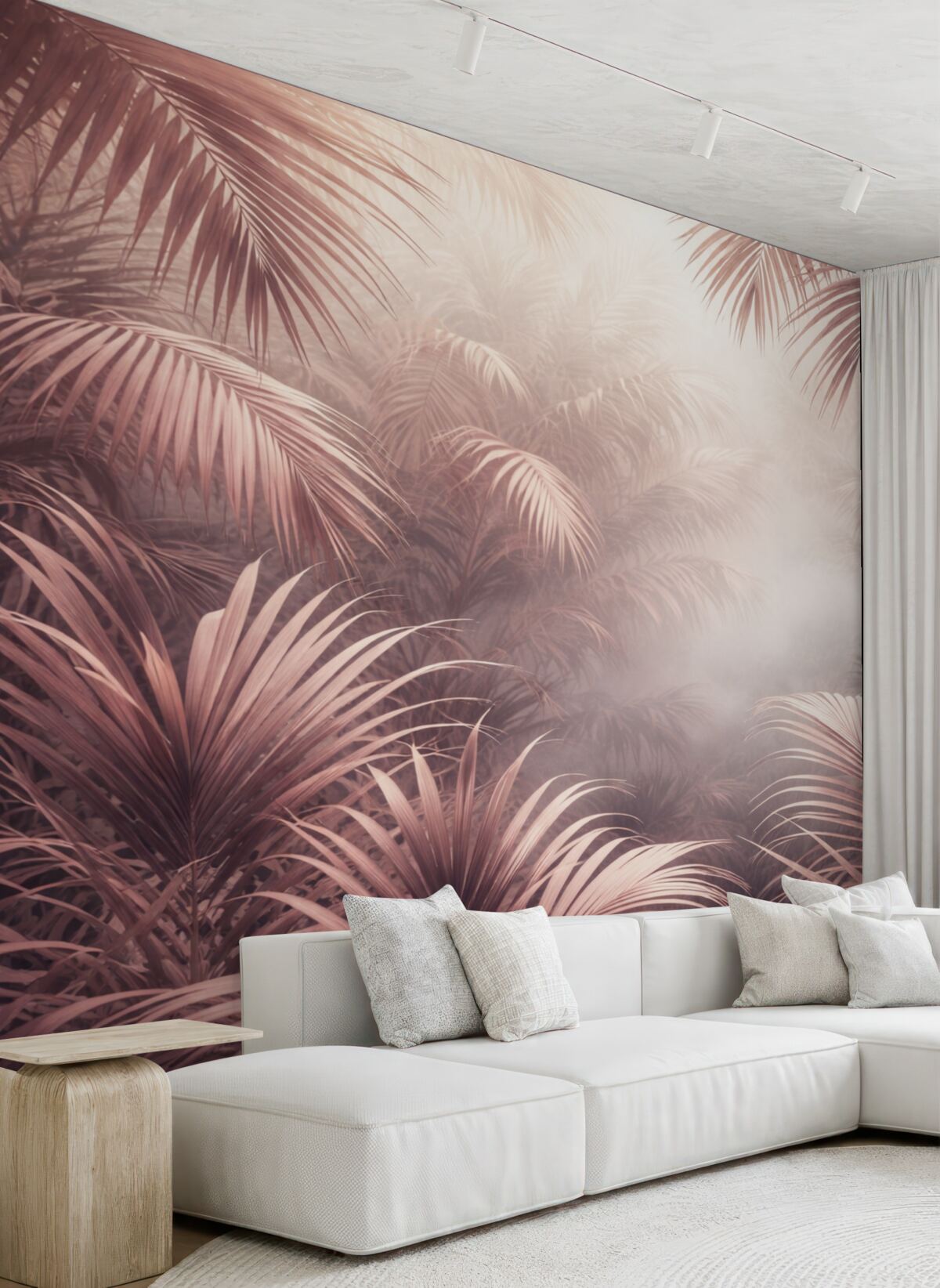 Fototapeta tropikalna dżungla w różowym tonie