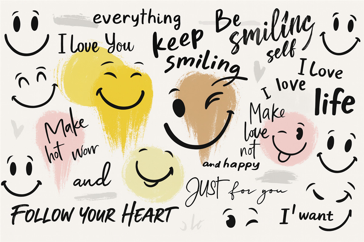 Fototapeta Emotikony oraz napisy