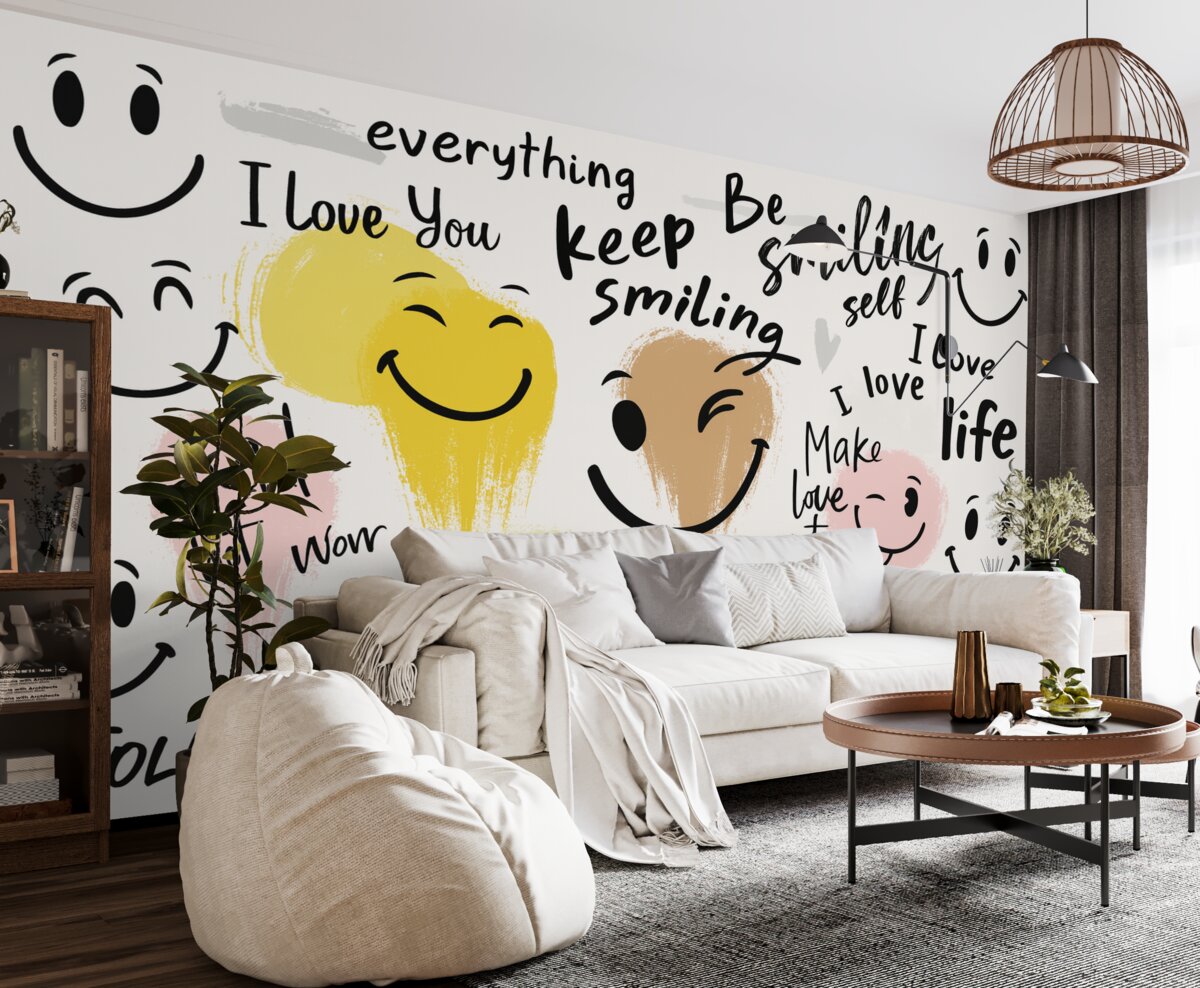 Fototapeta Emotikony oraz napisy